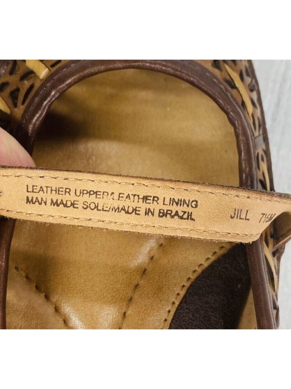 Nurture JILL Brown Woven Leather Closed Toe Buckle Mary Jane Flat Shoes Sz 7.5 M - Picture 10 of 14